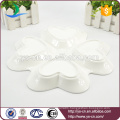 wholesale white ceramic flower design dish